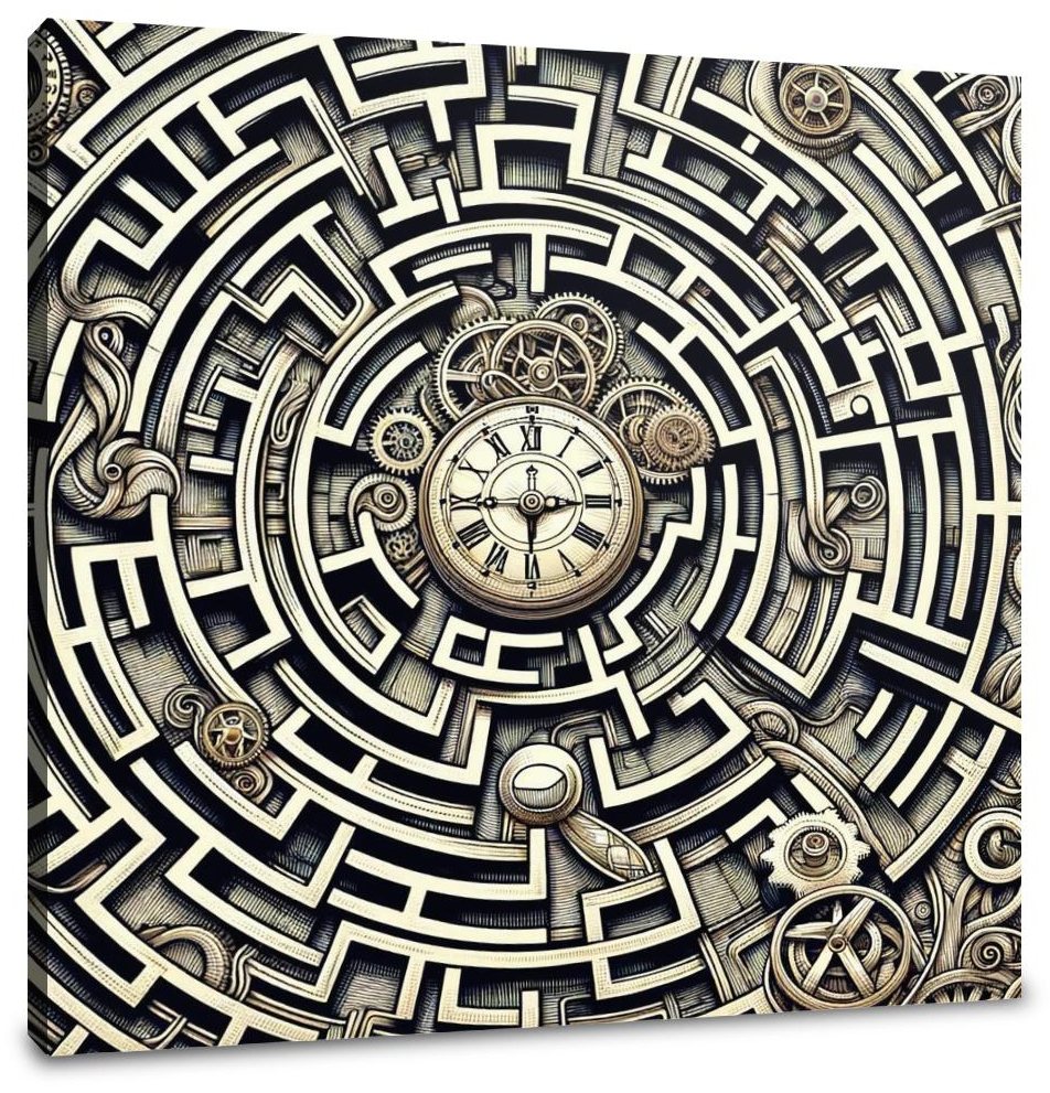 Temporal Labyrinth Elegance Canvas