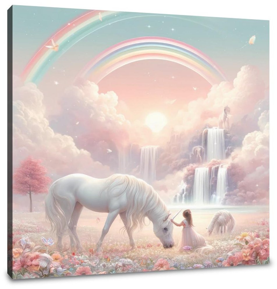 Enchanted Unicorn Meadow Canvas