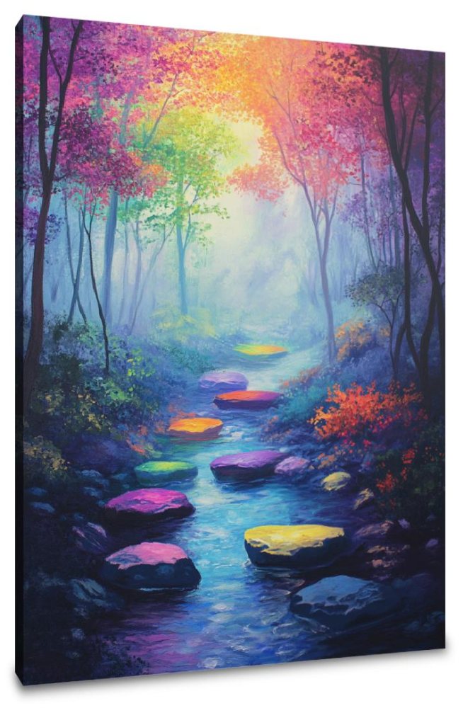 Rainbow Glow Forest Canvas
