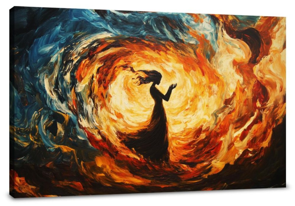 Flame Embrace Canvas, Home Art Haven