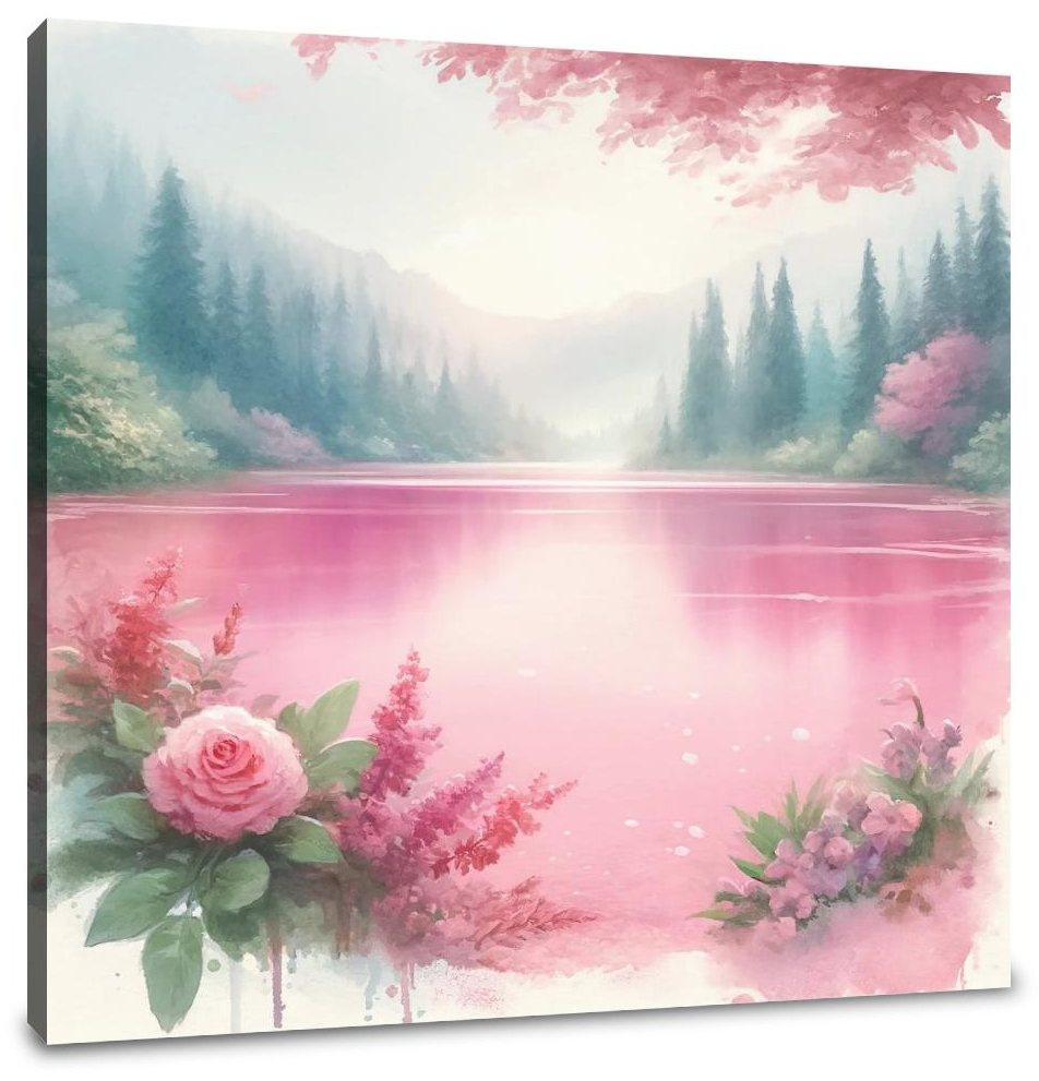 Pink Lake Serenity Canvas