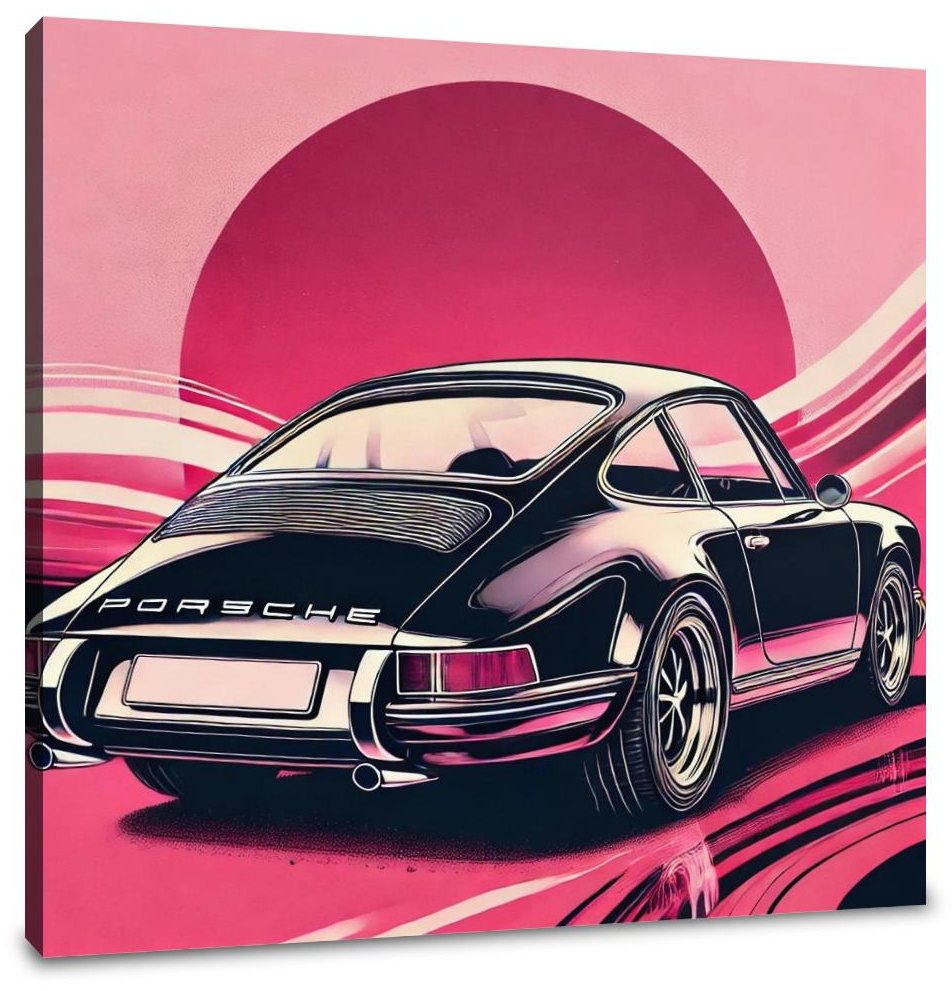 Modern Black Porsche Canvas