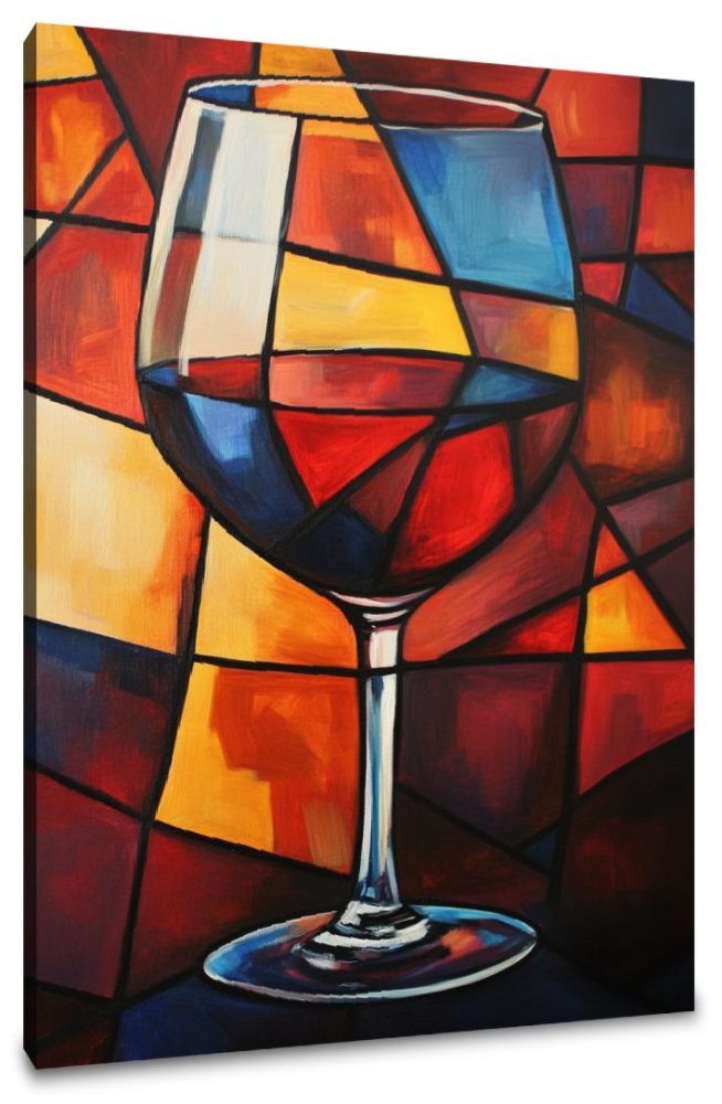 Geometric Wine Glass Canvas