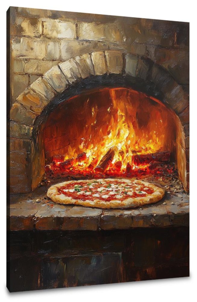 Fiery Pizza Canvas