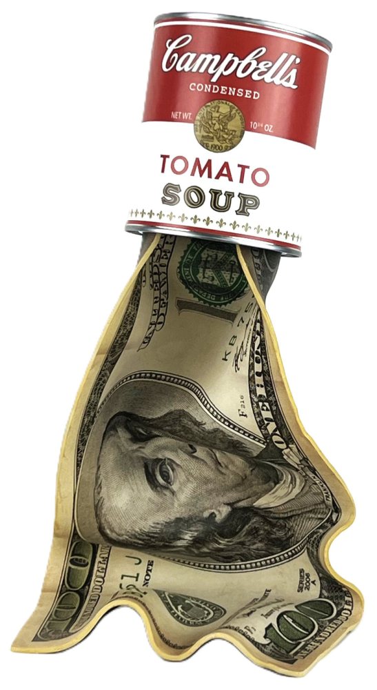 Ad van Hassel - Pop-art - Campbell's 100 US dollar soup