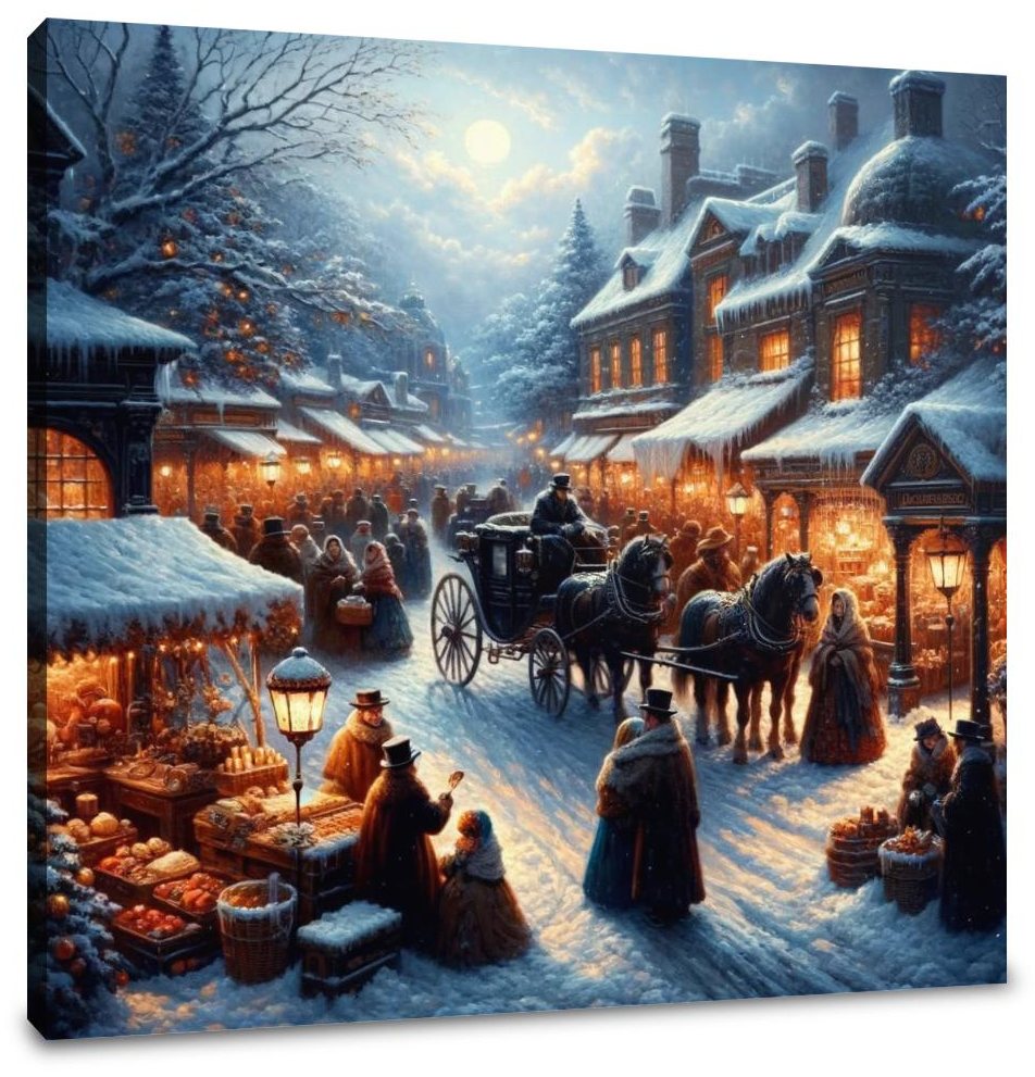 Victorian Winter Market Canvas