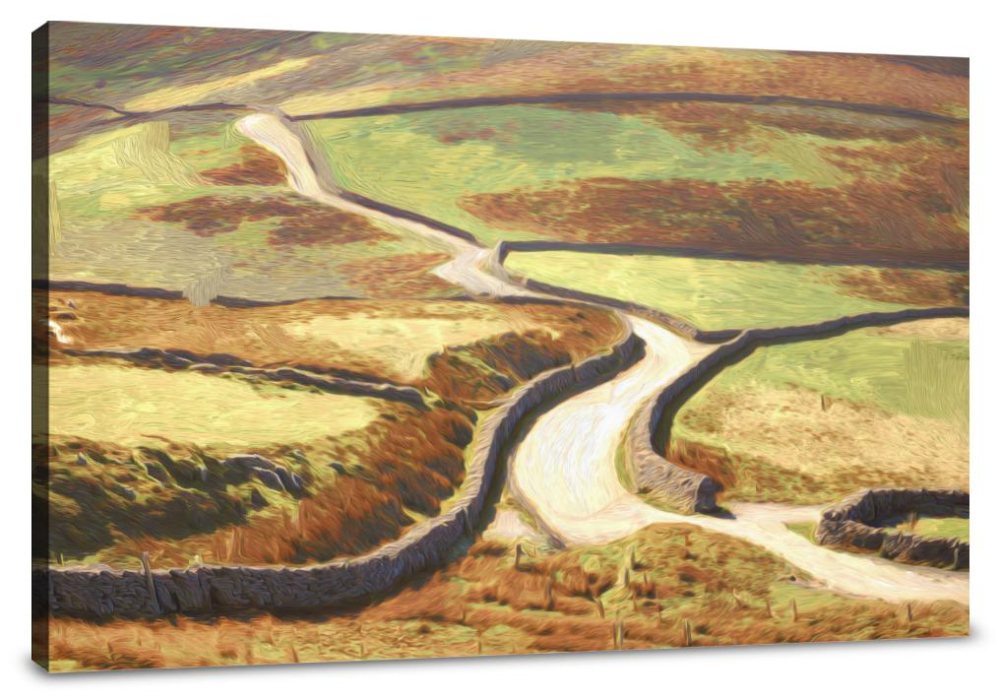Winding Road Fields Canvas