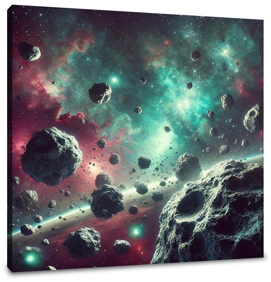 Cosmic Asteroid Field Canvas