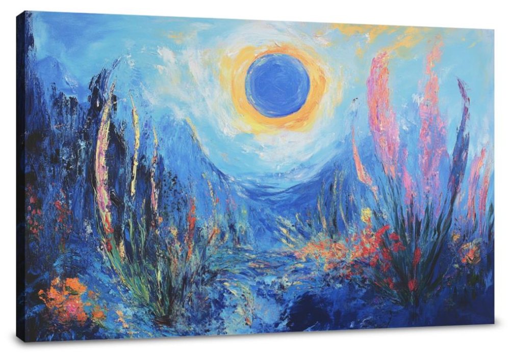 Blue Sun Landscape Canvas