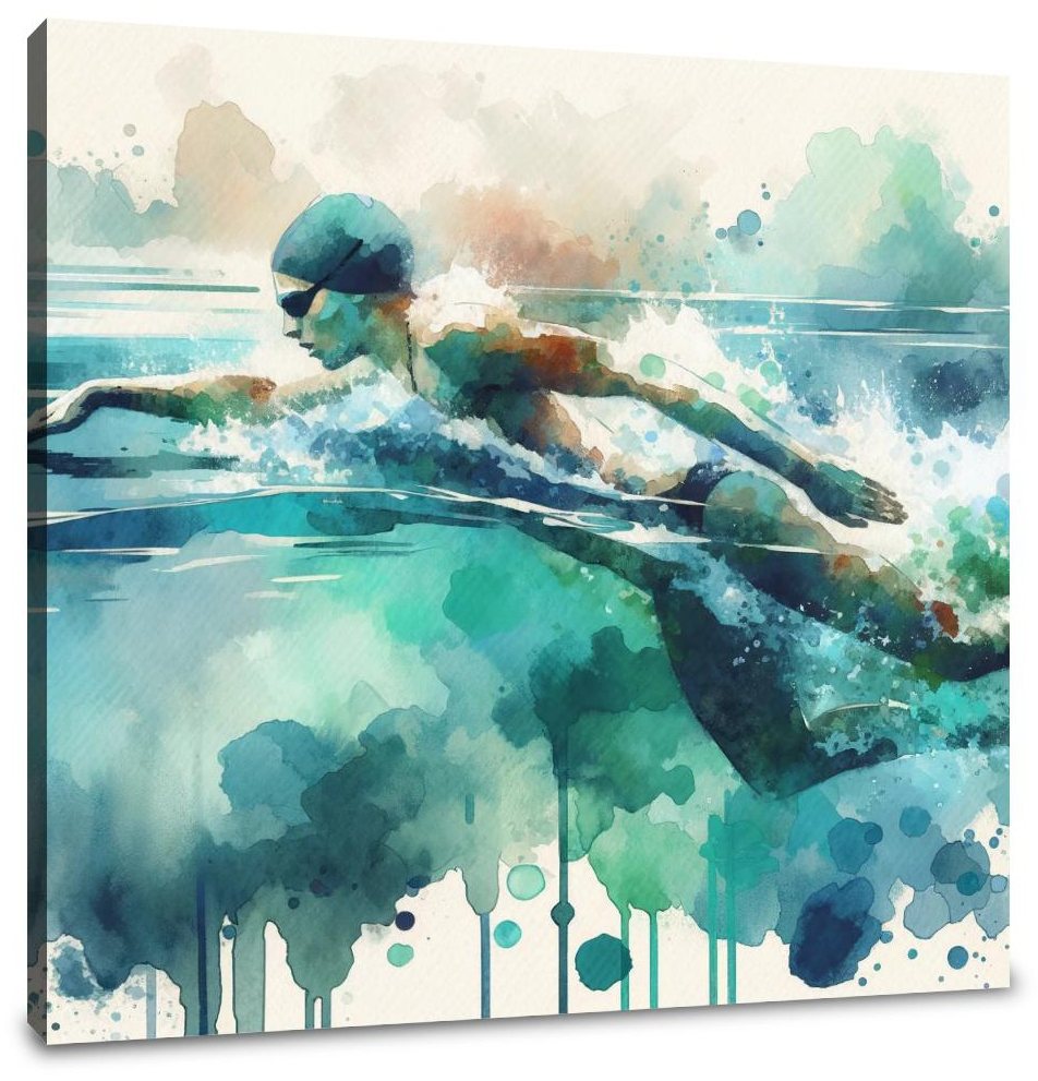 Elegant Swimmer Canvas