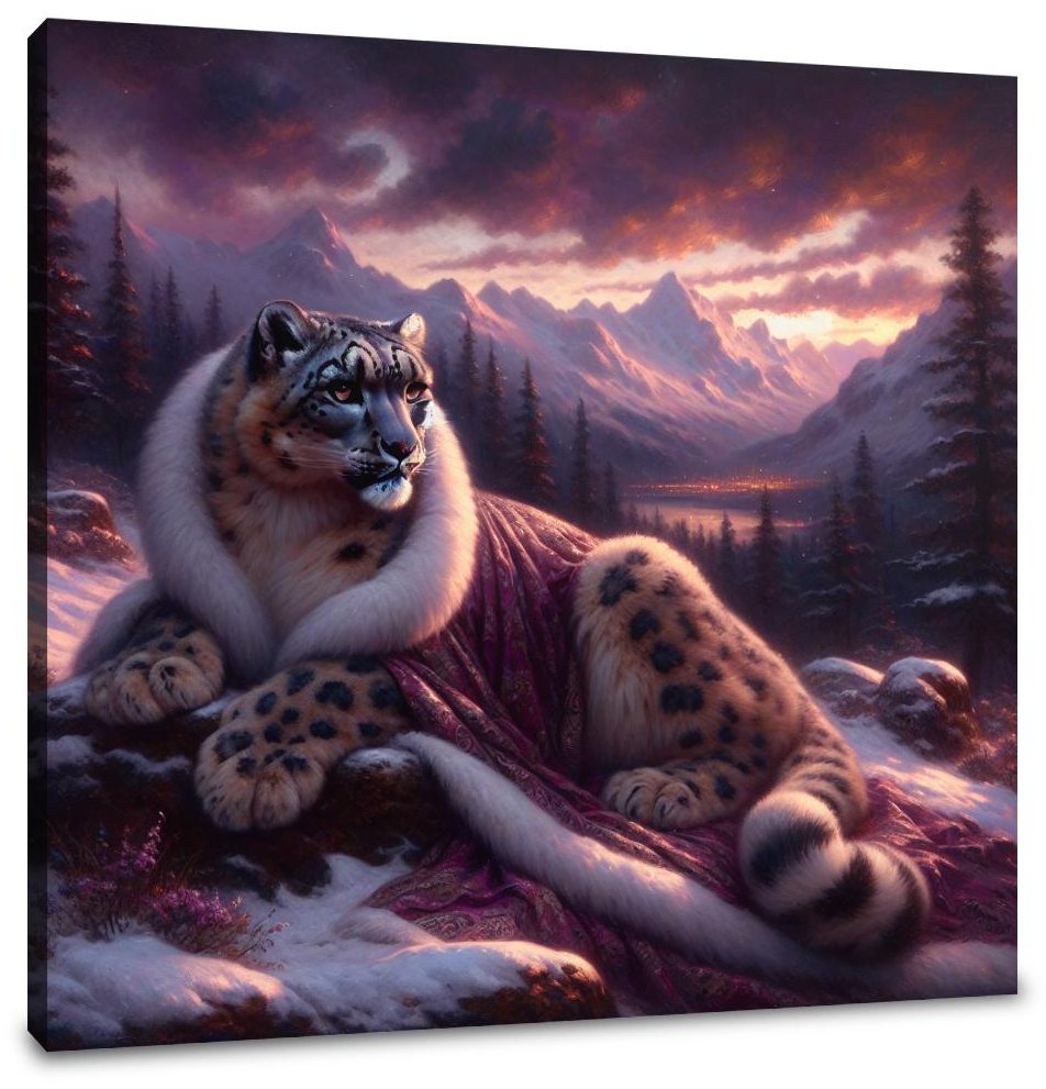 Dusk Majesty Snow Leopard Canvas