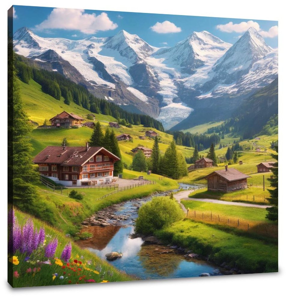 Swiss Alps Charm Canvas