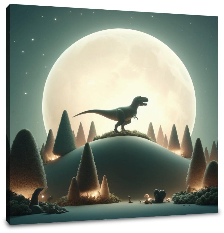Moonlit Tales T-Rex Canvas