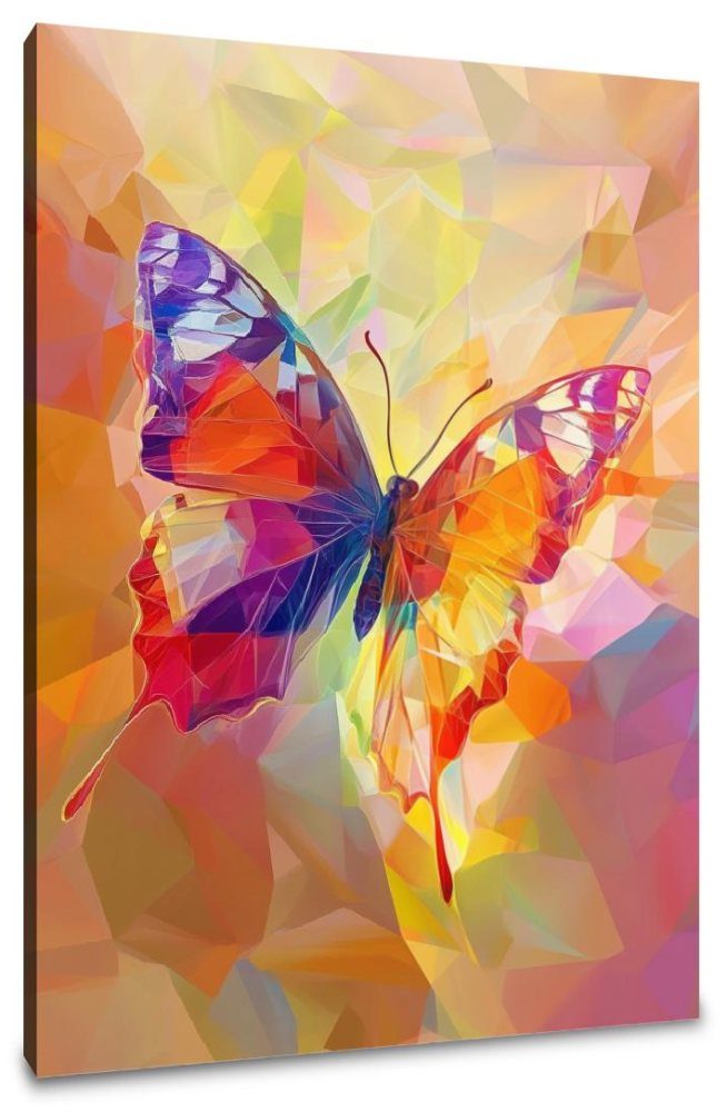 Polygonal Butterfly Kaleidoscope Canvas