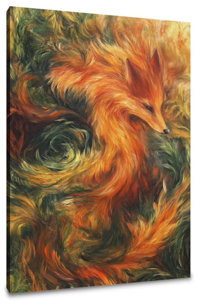 Fox in the Brush Canvas