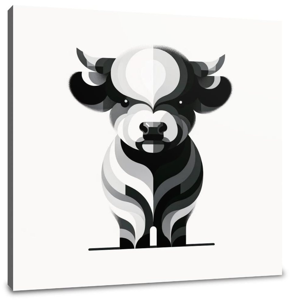 Cute Highland Silhouette Canvas