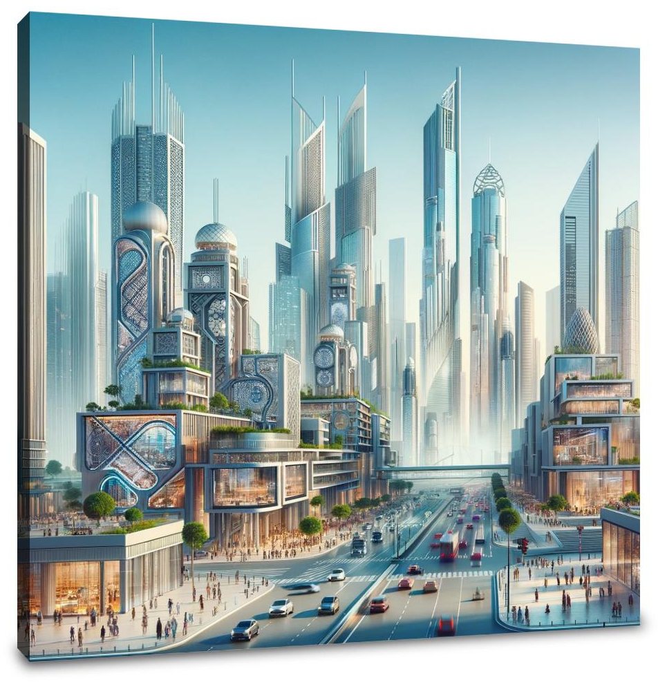 Urban Architectural Fusion Canvas