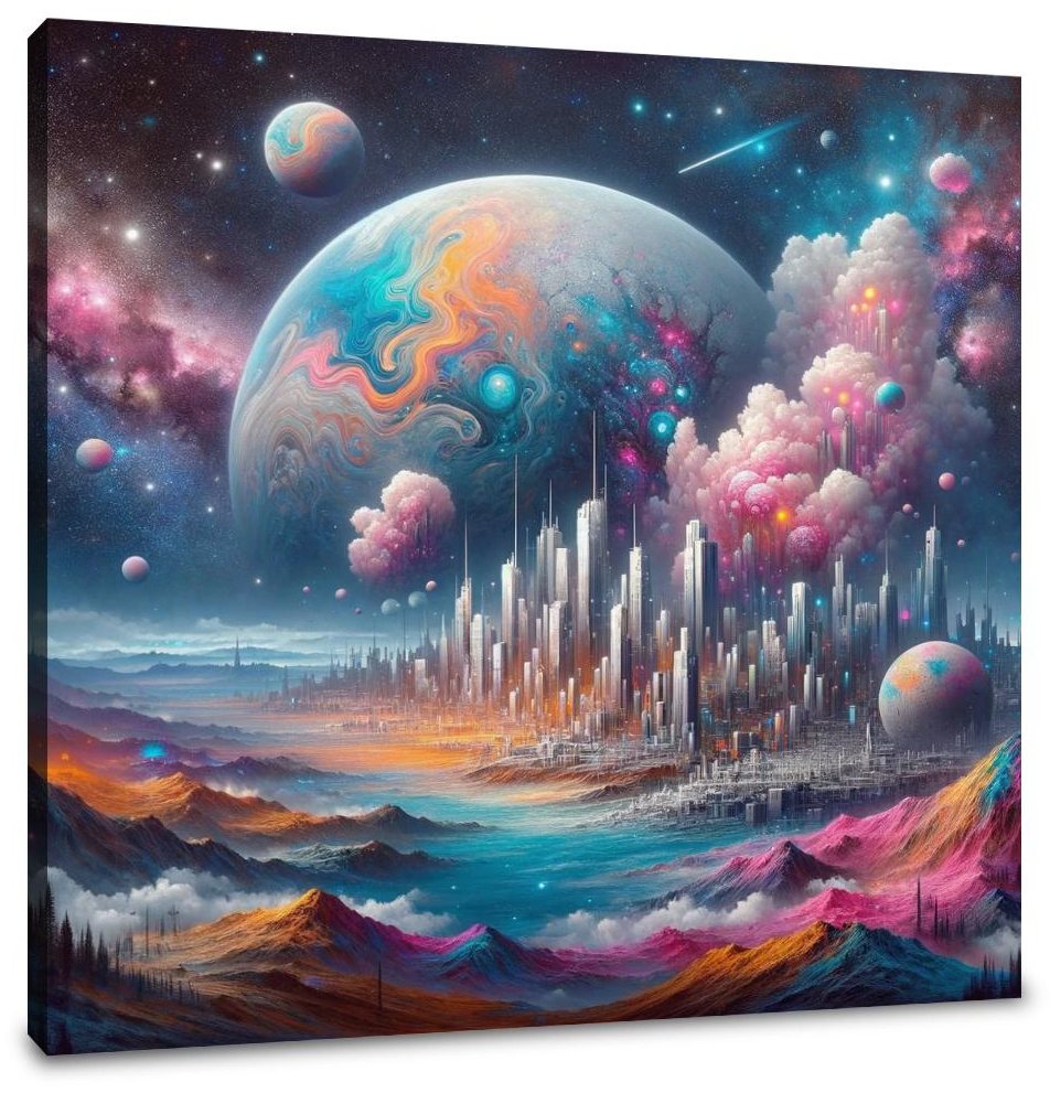Galactic Blend: Contemporary Enigmas Canvas