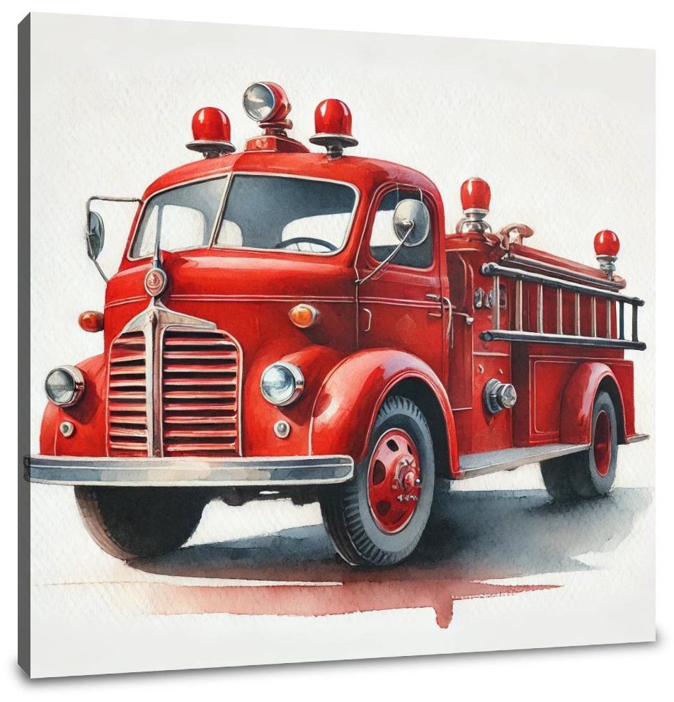 Vintage Fire Truck Canvas