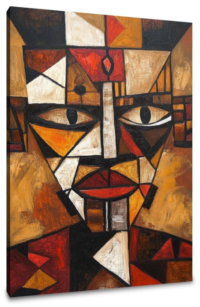 Geometric Tribal Mask Canvas