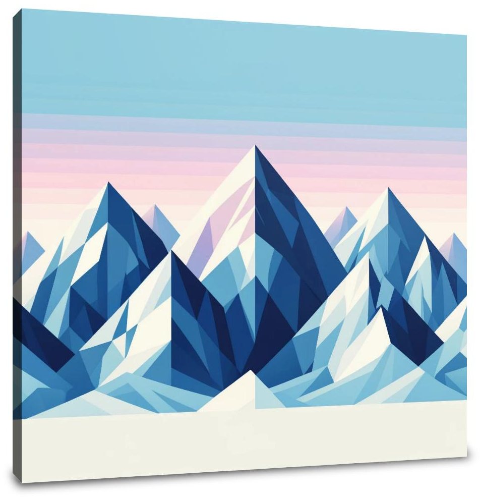 Winter Peaks Geometry Canvas