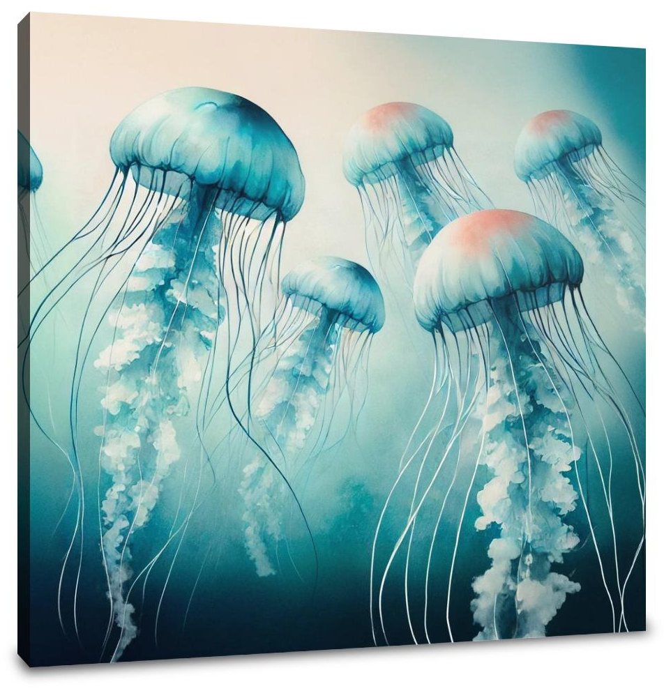 Serene Jellyfish Drift Canvas