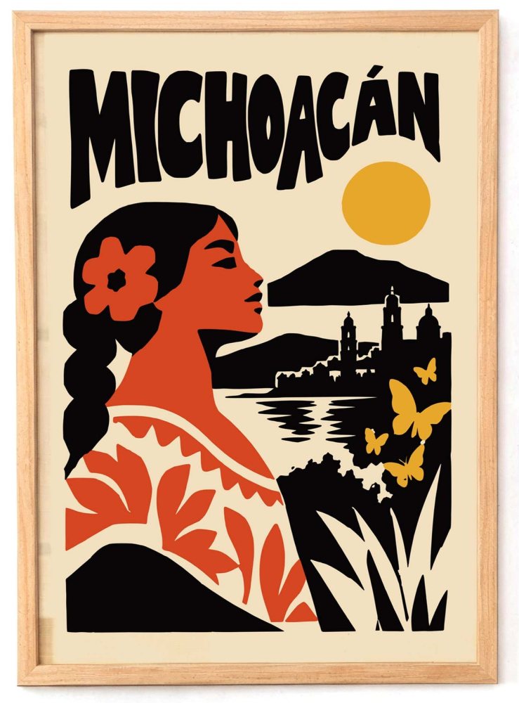 Michoacán Mexico Vintage Travel Wall Art Print