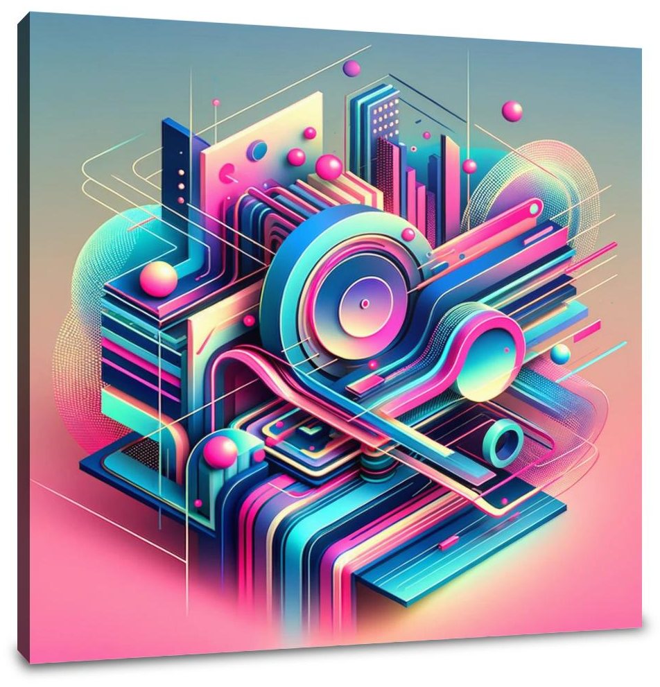 A Neon Abstract Symphony Canvas