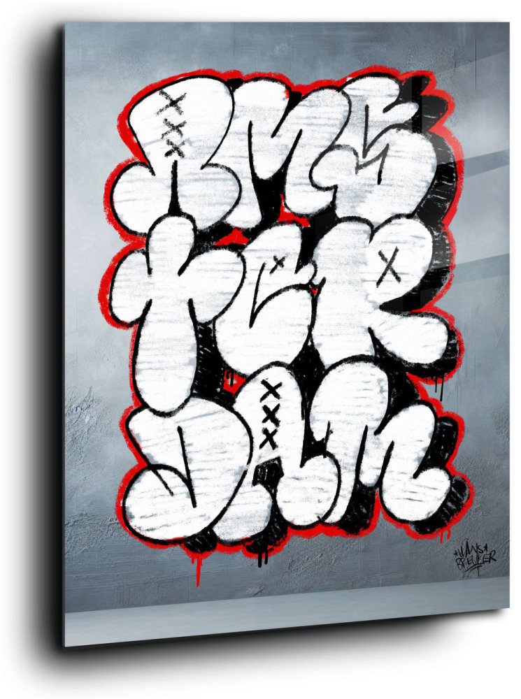 Amsterdam bubbel letters graffiti op muur