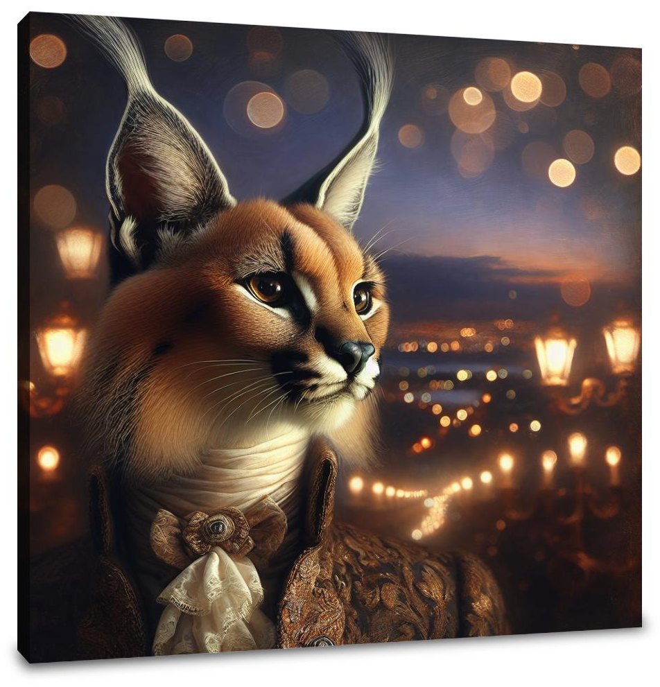 Regal Dusk Caracal Canvas
