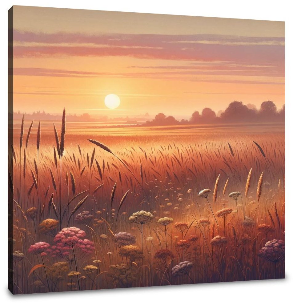 Golden Evening Field Canvas