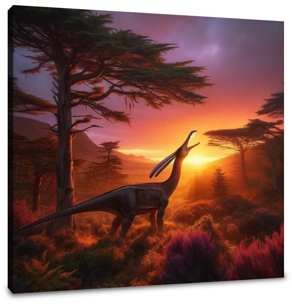 Sunset Serenade Parasaurolophus Canvas