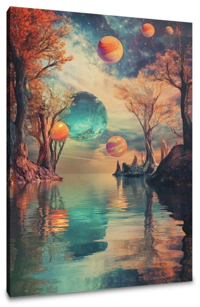 Planetary Leaves Canvas