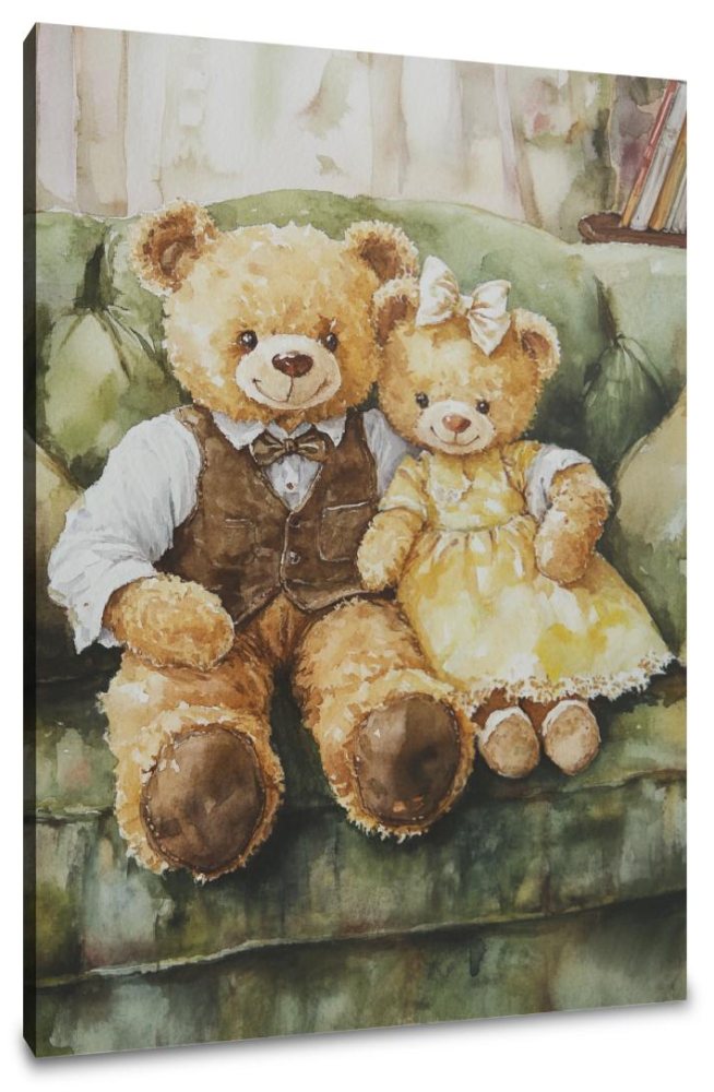 Romantic Teddy Bears Canvas
