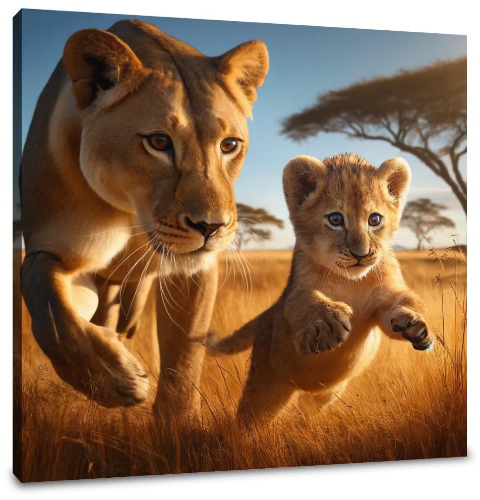 Playful Lions Canvas