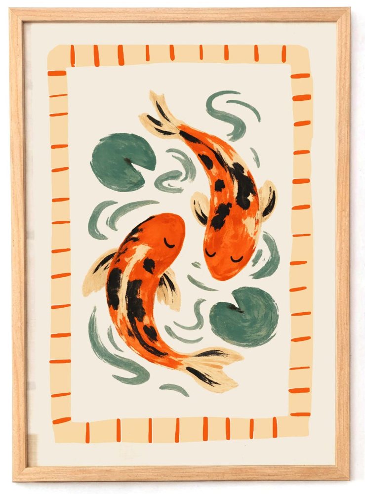 Koi Fish Japanese Wall Art Print