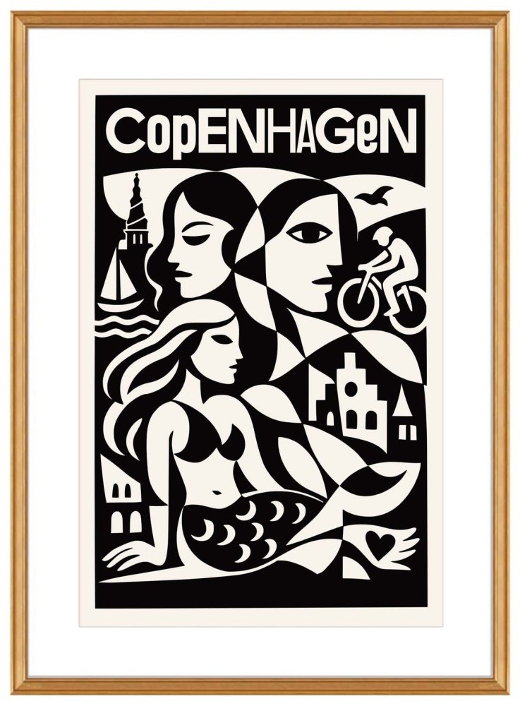 Copenhagen Denmark Travel Poster Print