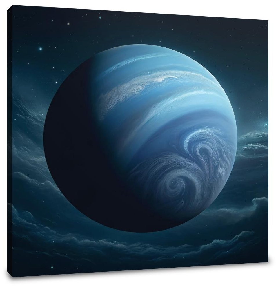 Neptune's Cosmic Majesty Canvas