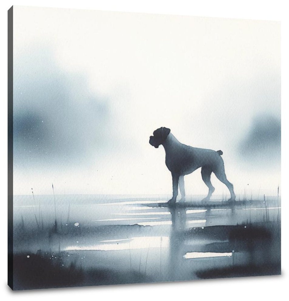 Boxer in the Mist Foggy Morning Canvas