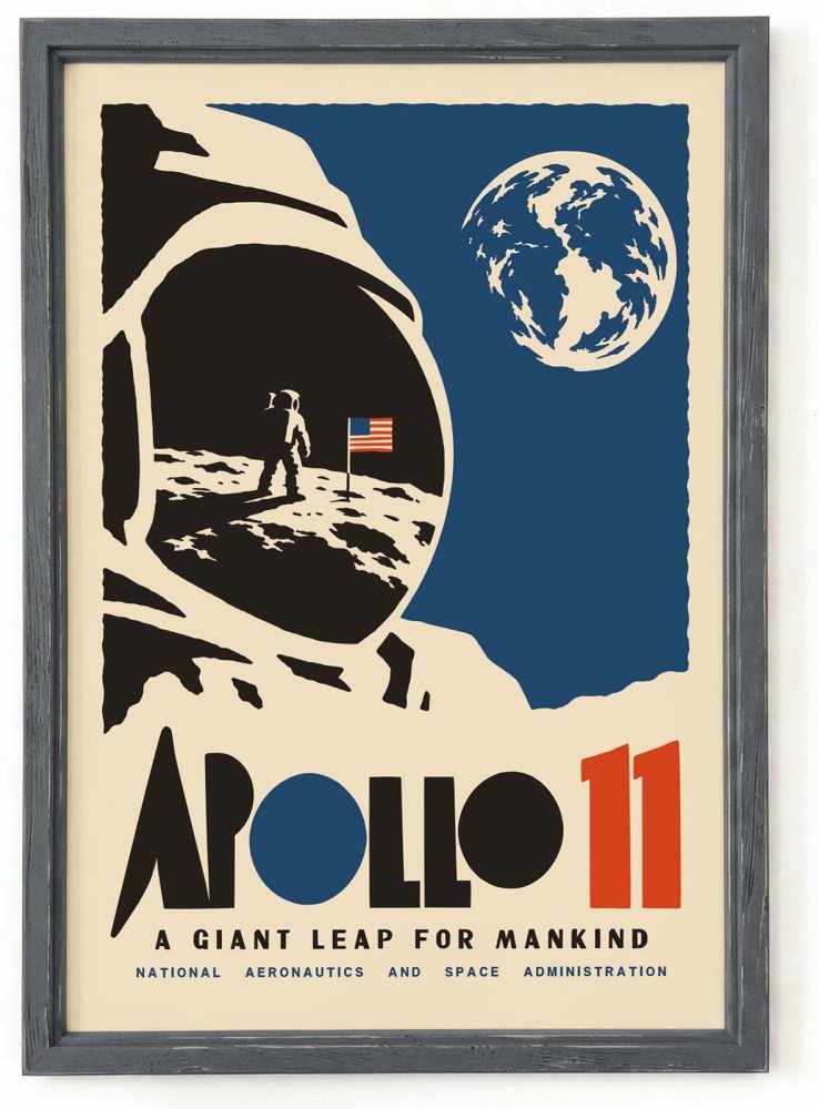 Apollo 11 Moon Landing Space Exploration Poster Print