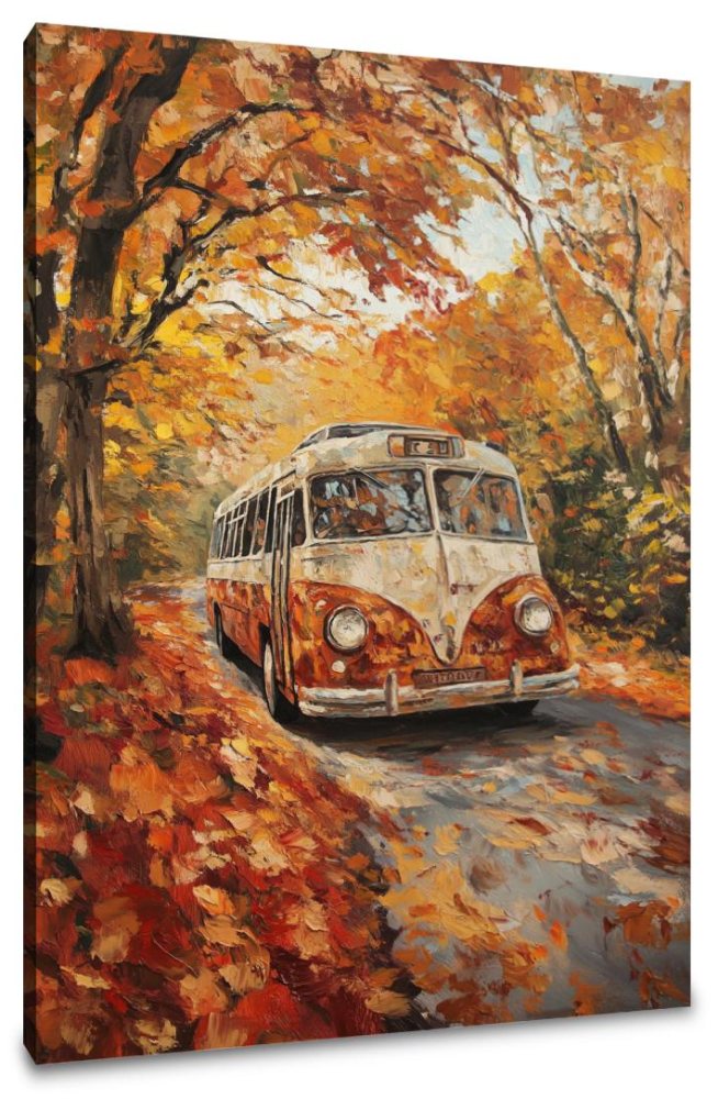 Vintage Tour Bus Canvas