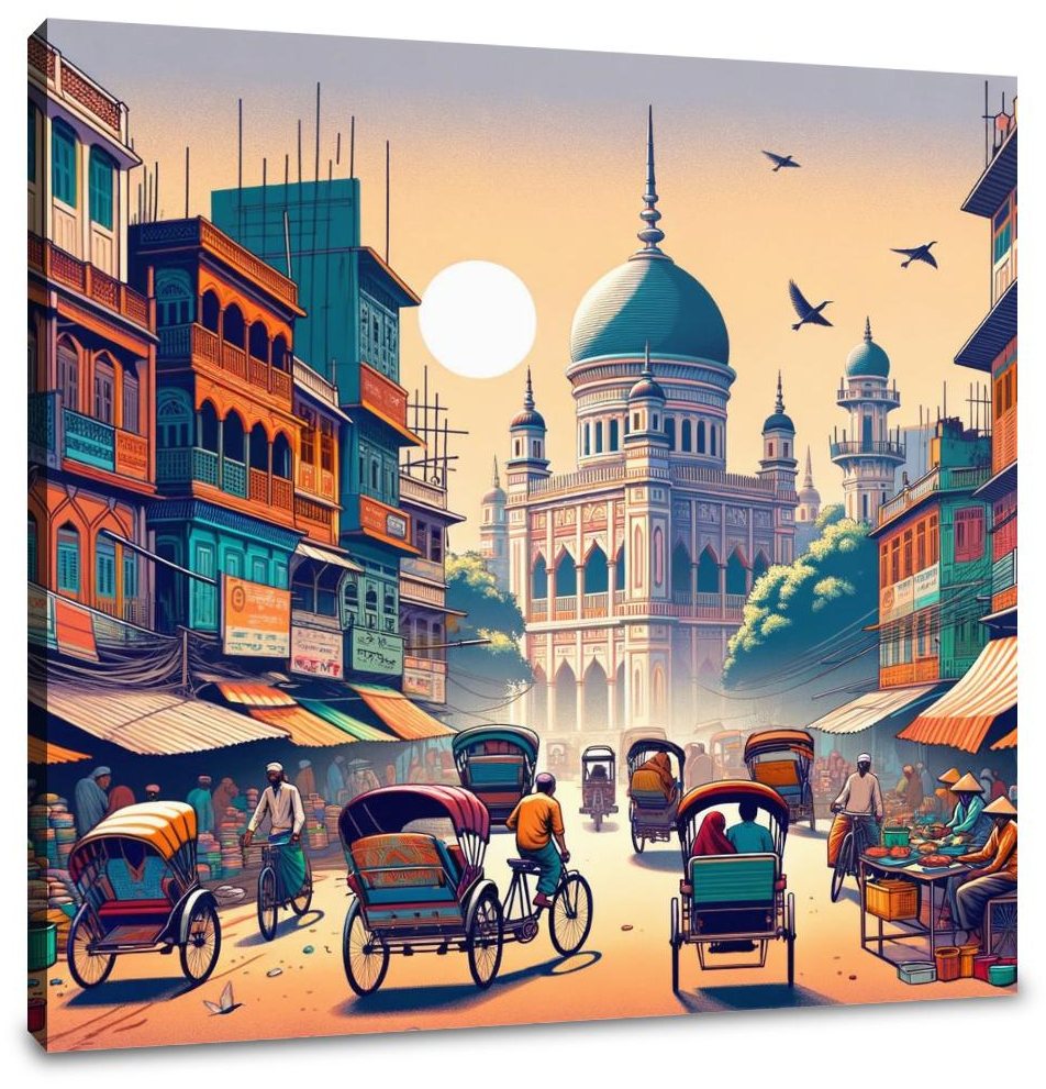 Dhaka Old Town Morning Canvas