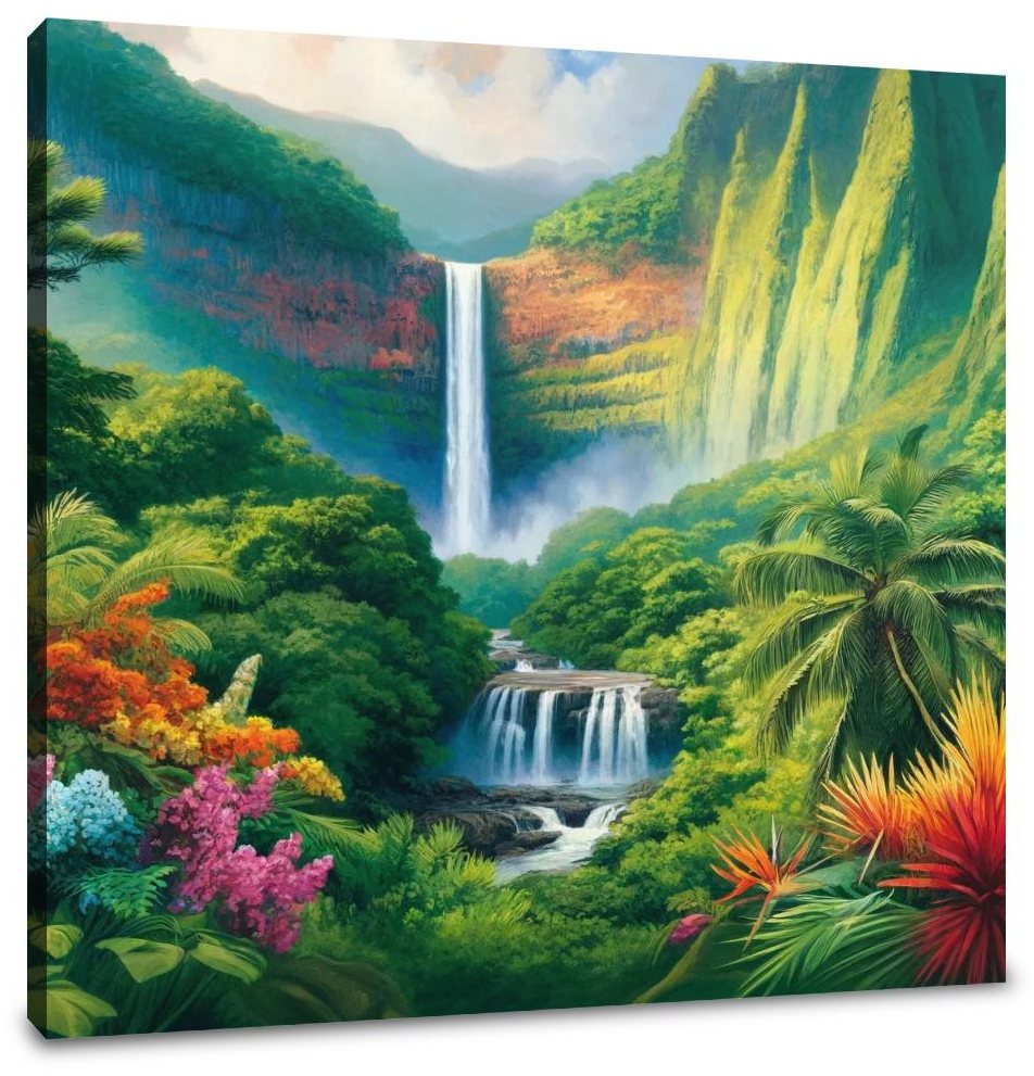 Tropical Waterfall Splendor Canvas