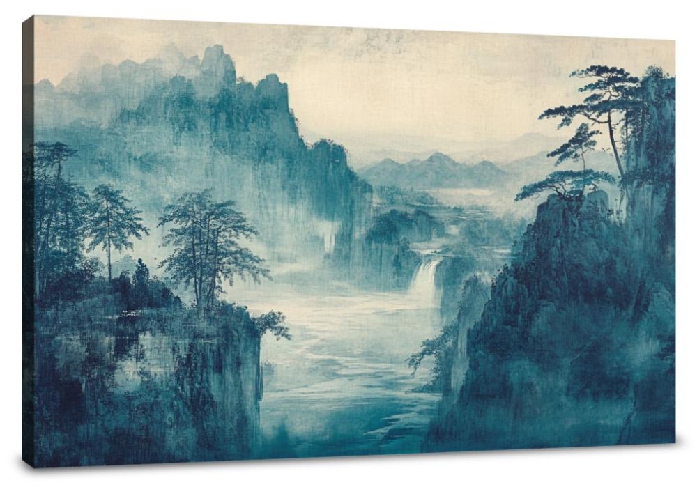 Tranquil Aqua Horizon Canvas