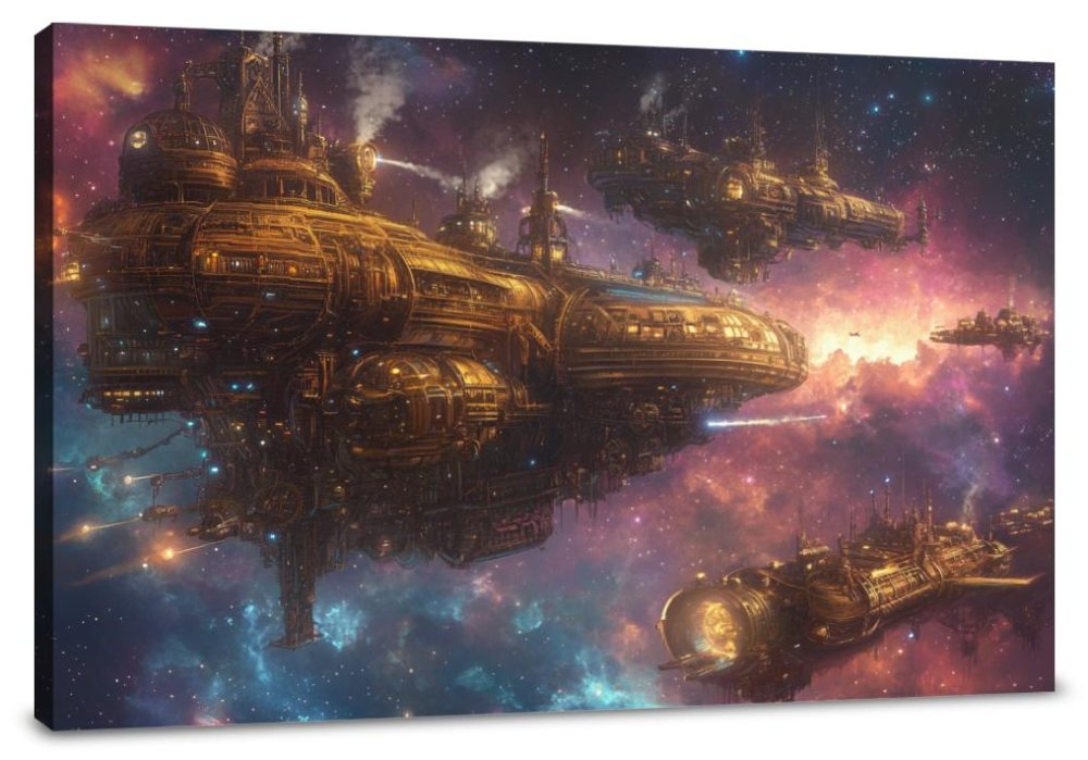 Steampunk Starship Canvas