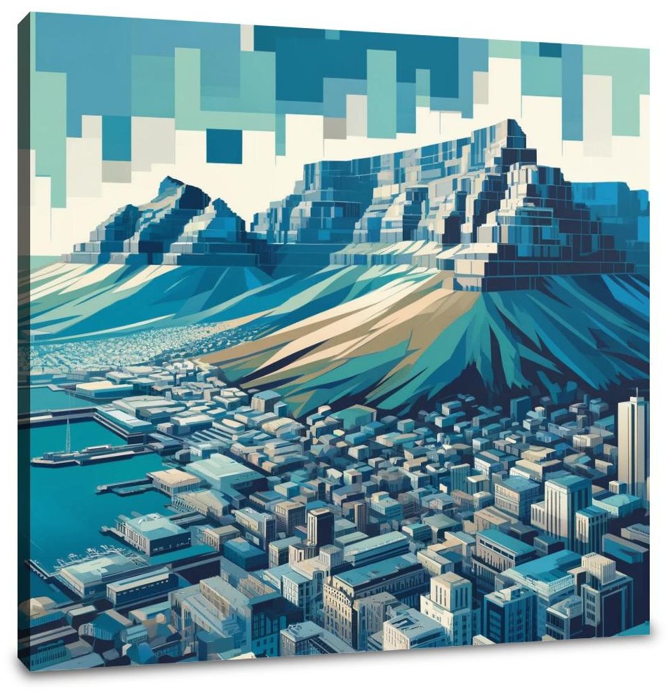 Table Mountain Cubist Canvas