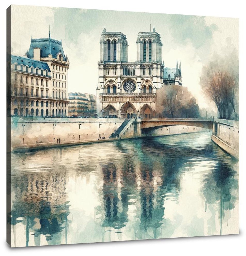 Reflections of Paris Notre-Dame Canvas