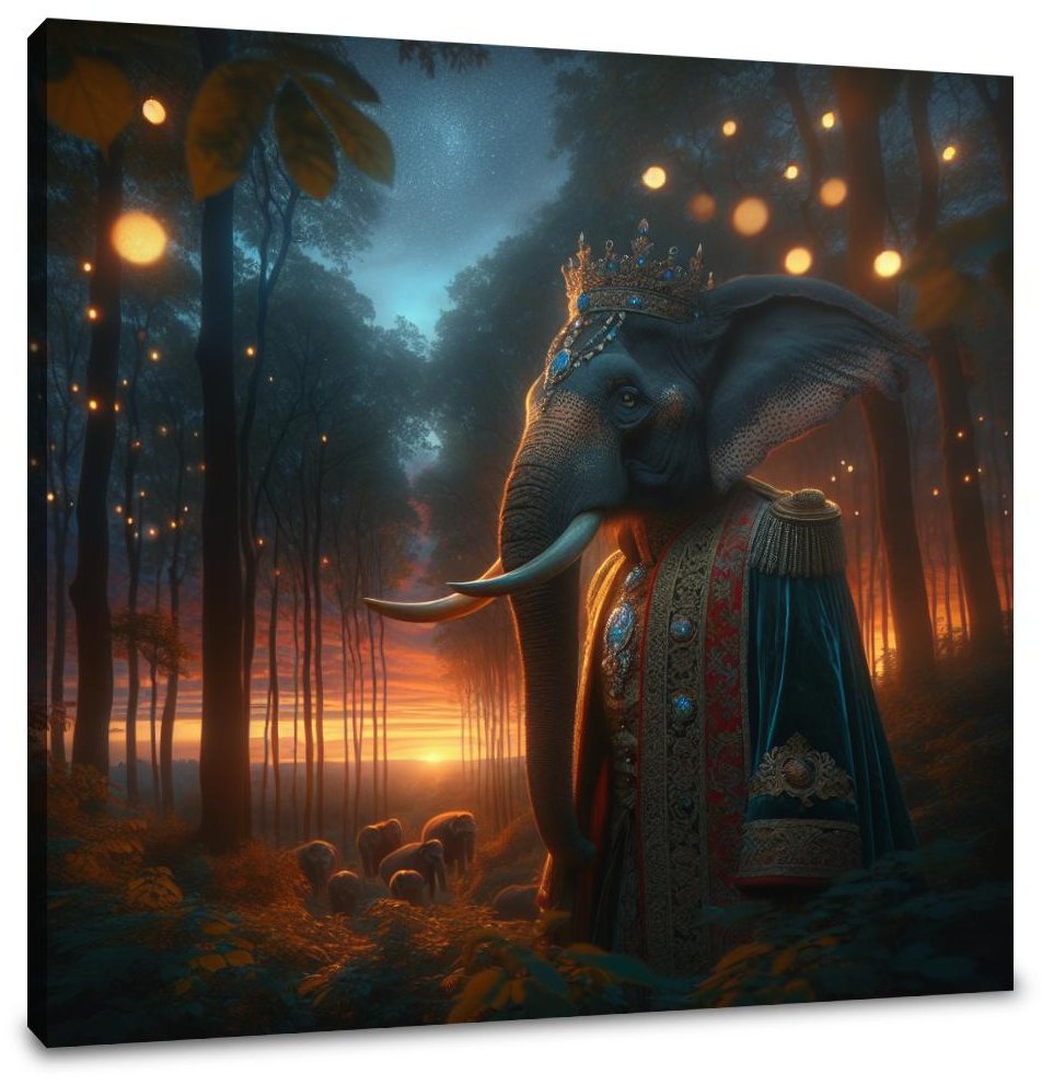 Regal Elephant Twilight Canvas