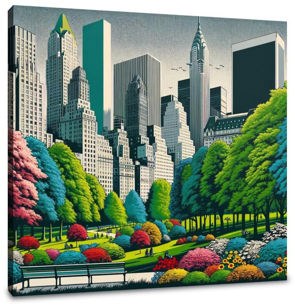 60s Urban Park Pop Canvas