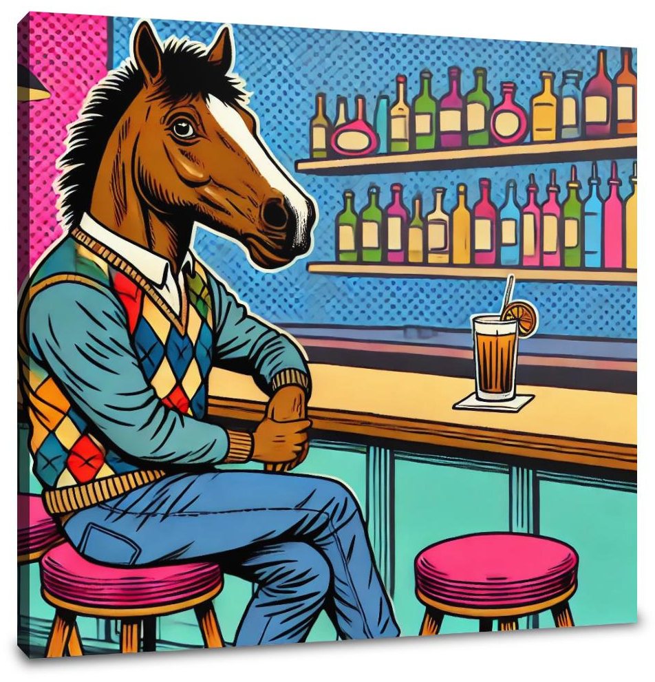 Retro Horse Bar Canvas